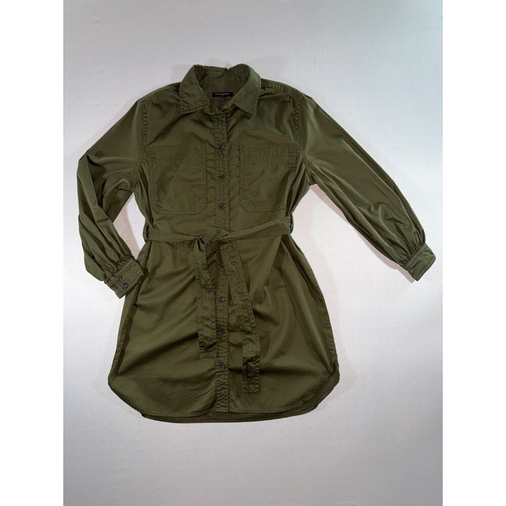 Banana Republic Army Green T-Shirt Dress | Size Large